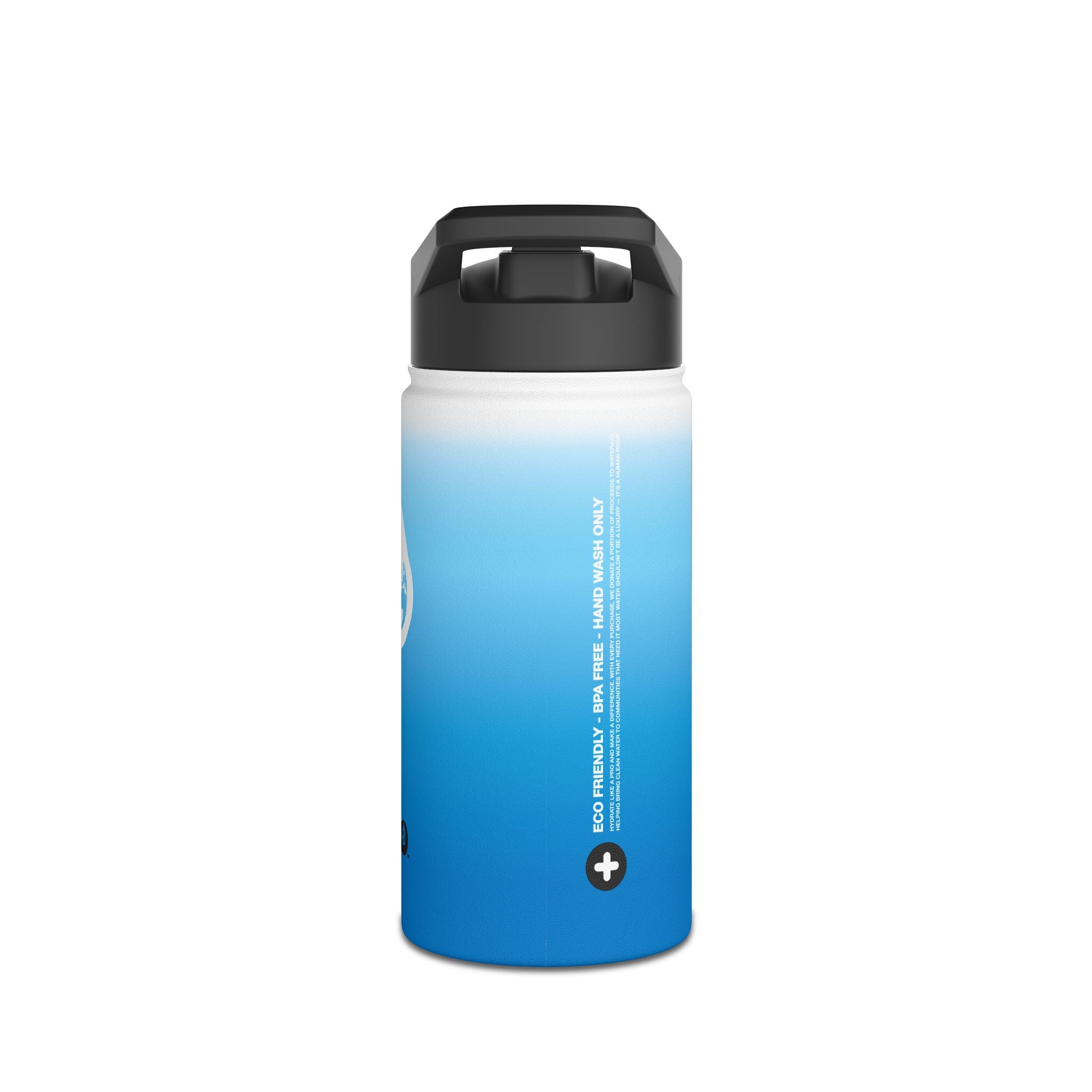 FIRSTY™ Blue Blush™ Thirst First™ 3 Sizes - White - Stainless Steel Water Bottle with Carry Handle and Straw Lid - BPA-Free, Eco-Friendly