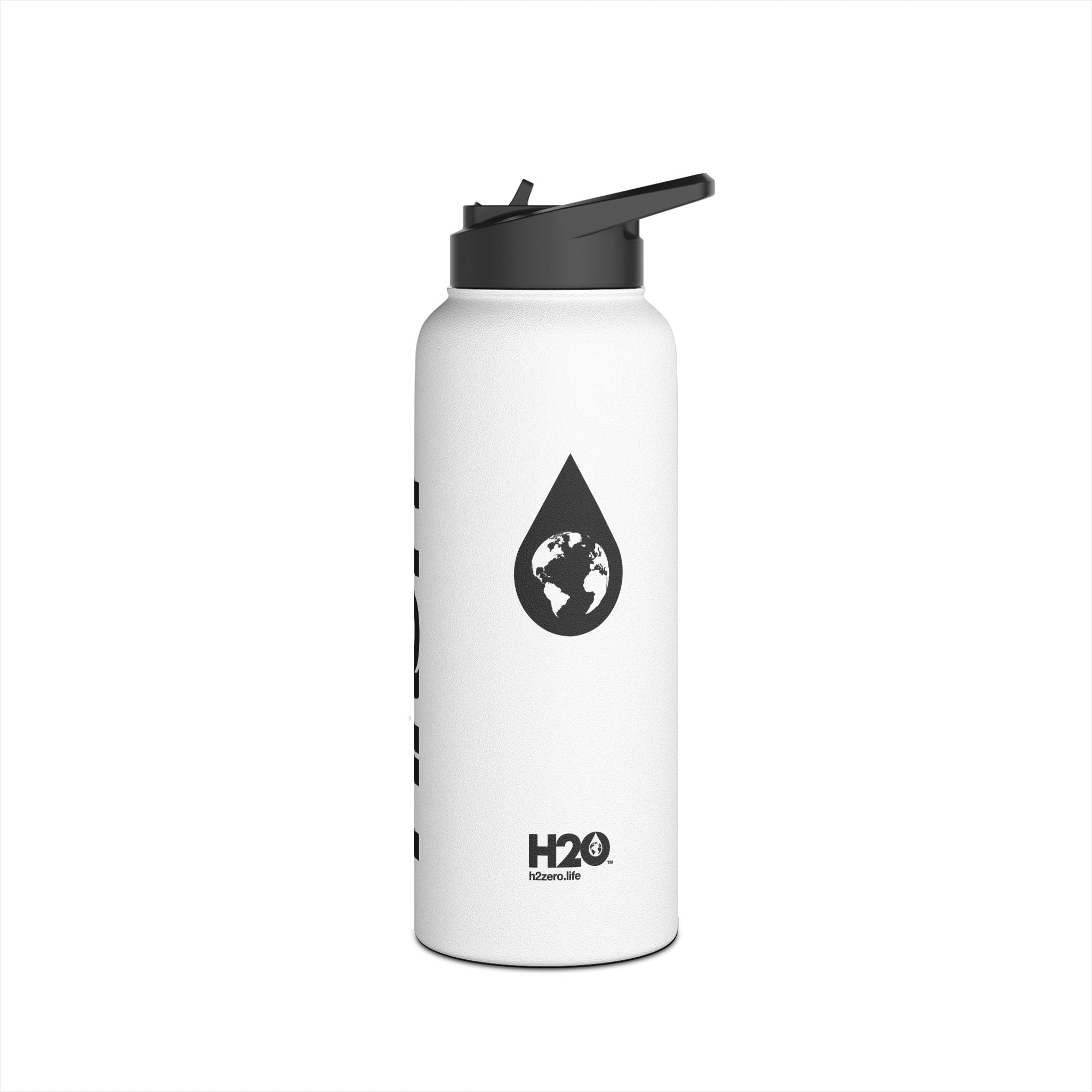 FIRSTY™ Thirst First™ 3 Sizes - White - Stainless Steel Water Bottle with Carry Handle and Straw Lid - BPA-Free, Eco-Friendly