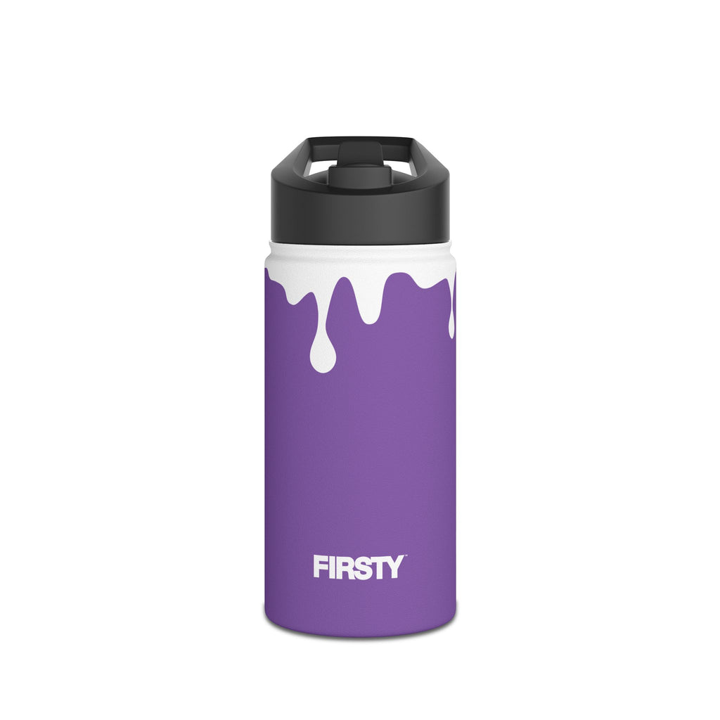 FIRSTY™ 3 Sizes - Splash™ Purple - Stainless Steel Water Bottle with Carry Handle and Straw Lid - BPA-Free, Eco-Friendly