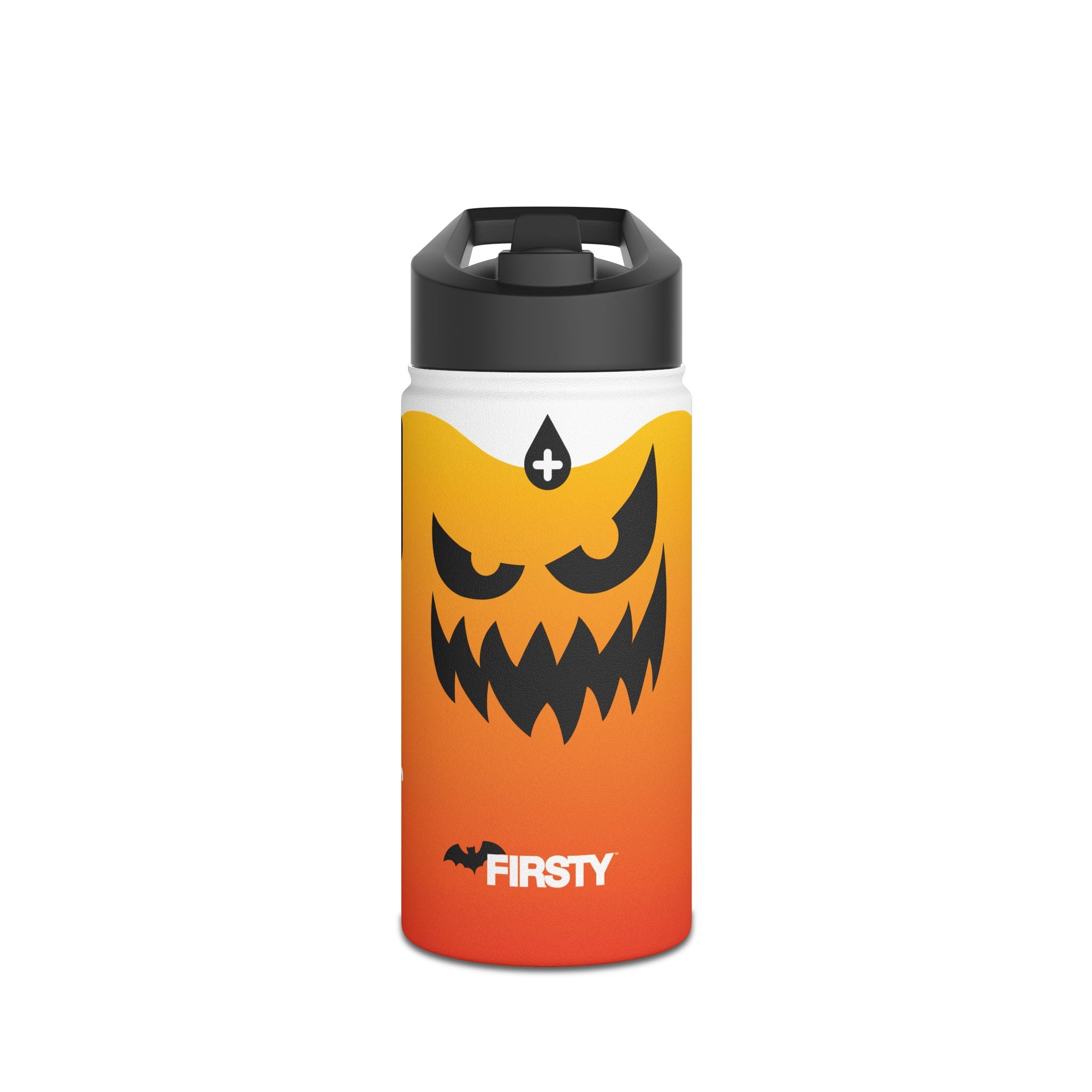 FIRSTY™ - 3 Sizes - Halloween - Stainless Steel Water Bottle with Carry Handle and Straw Lid - BPA-Free, Eco-Friendly