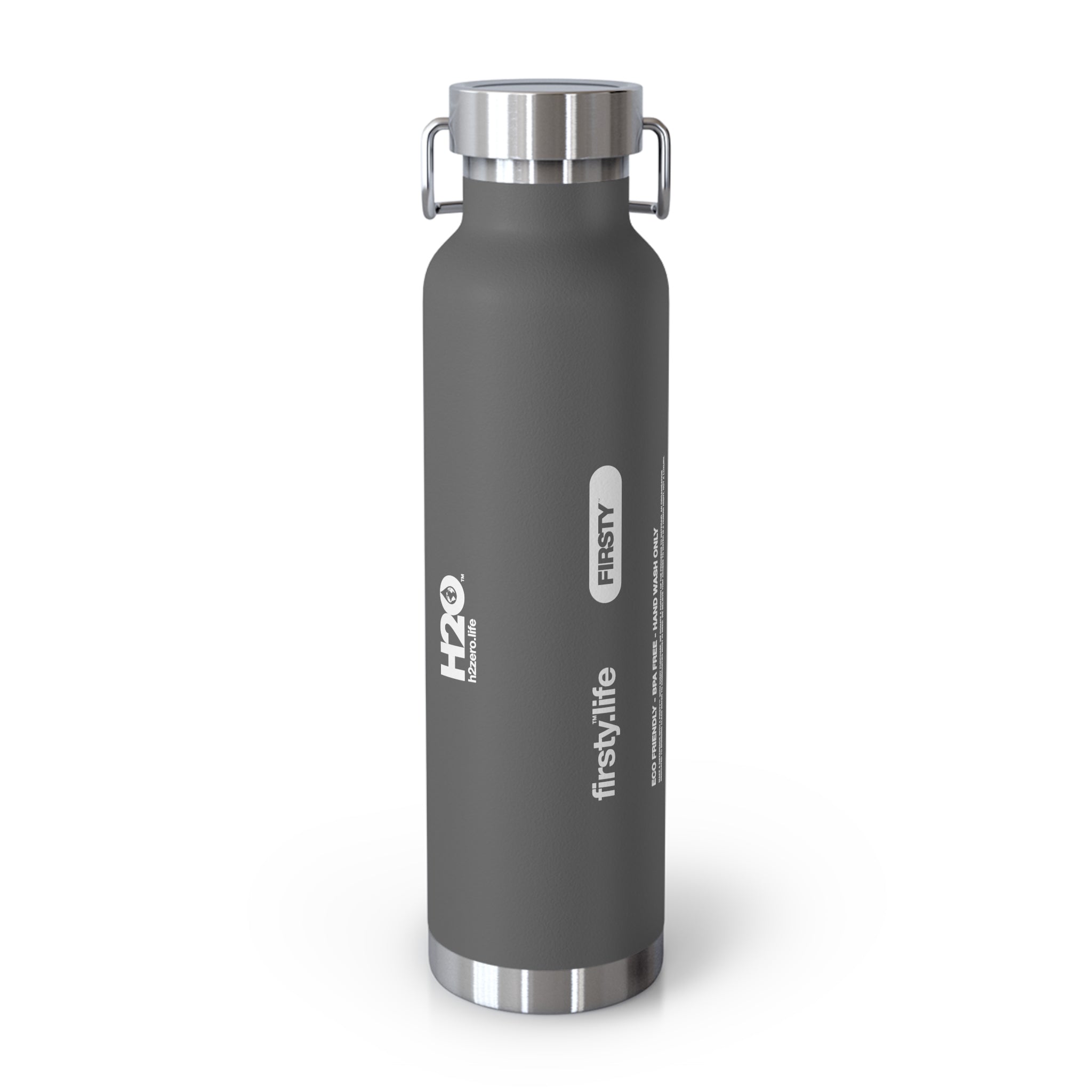 First™ Aid+ Grey -  22oz Copper Vacuum Insulated Water Bottle