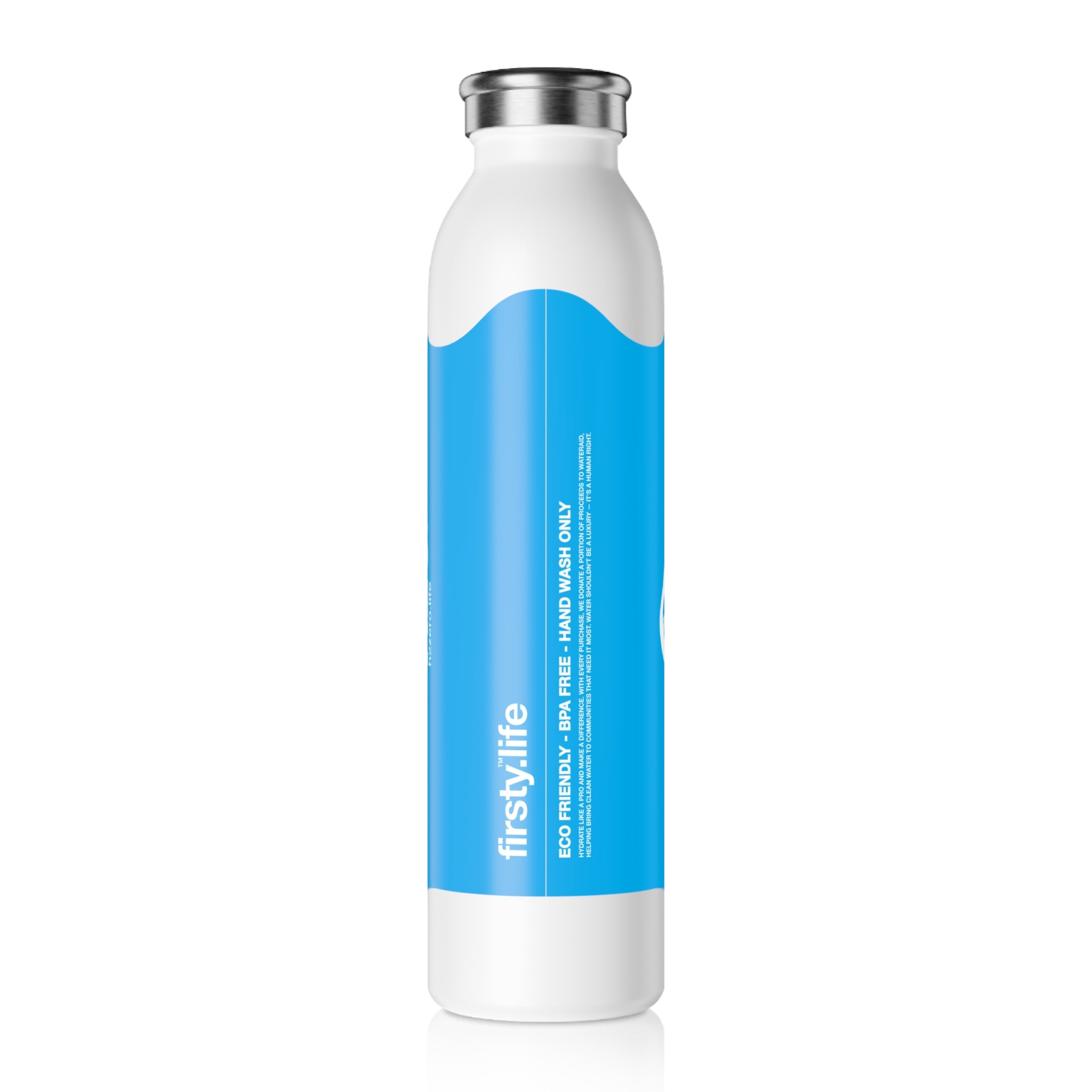 FIRSTY™ Slimplicity™ 20oz Blue Slim Water Bottle - BPA-Free, Eco-Friendly