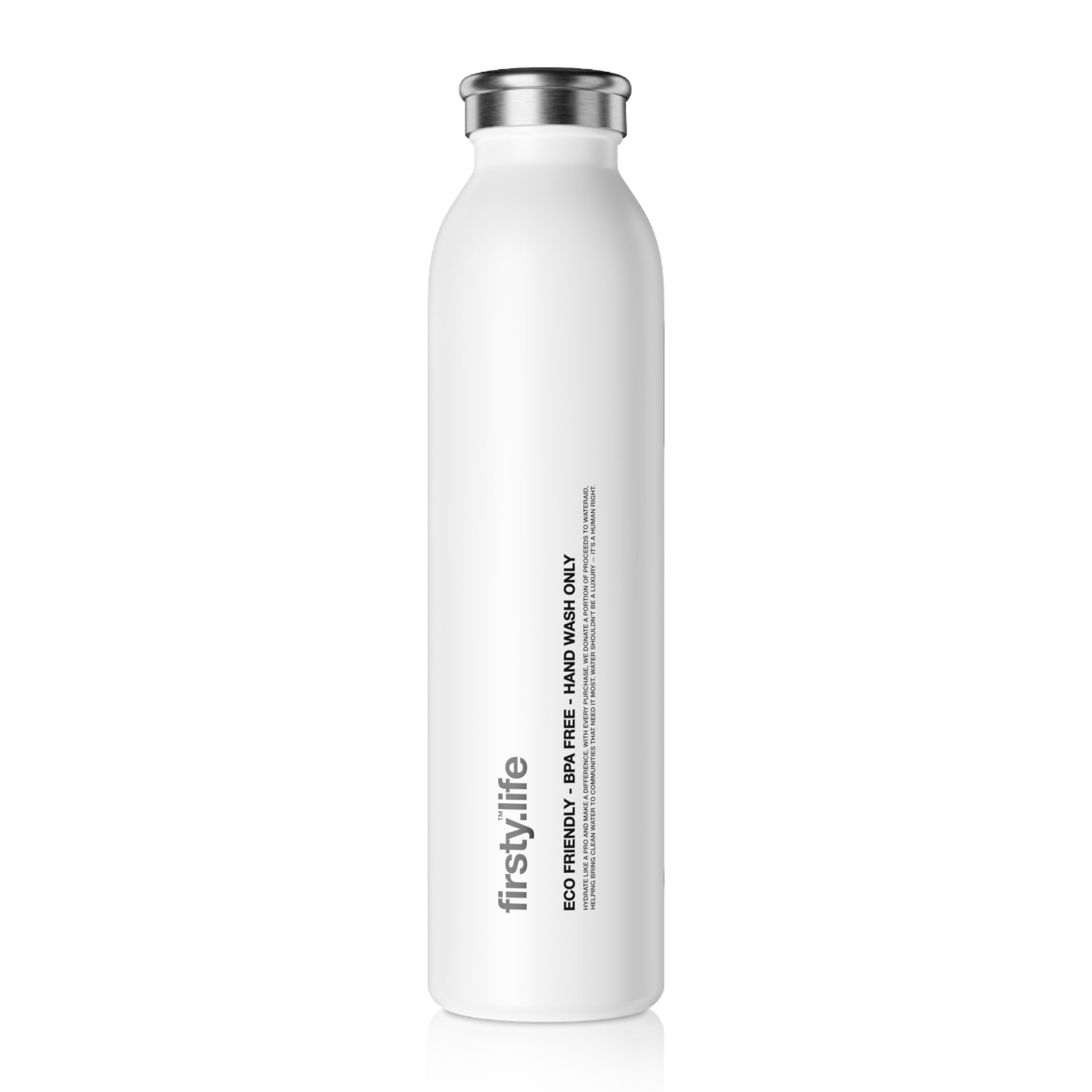 FIRSTY™ Thirst First™ 20oz Slimplicity™  White Slim Water Bottle - BPA-Free, Eco-Friendly