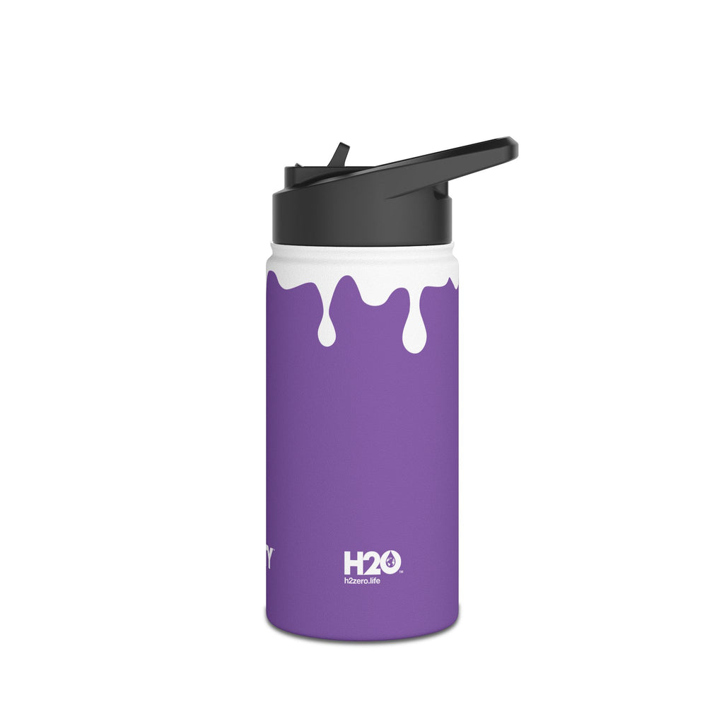 FIRSTY™ 3 Sizes - Splash™ Purple - Stainless Steel Water Bottle with Carry Handle and Straw Lid - BPA-Free, Eco-Friendly