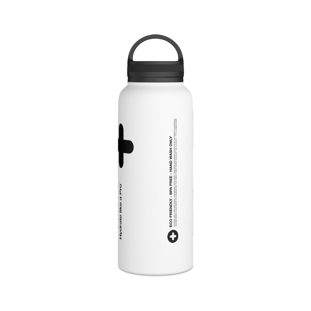 FIRSTY™ Capsule+™ 3 Sizes - Black & White  - Stainless Steel Water Bottle with Carry Handle - BPA-Free, Eco-Friendly