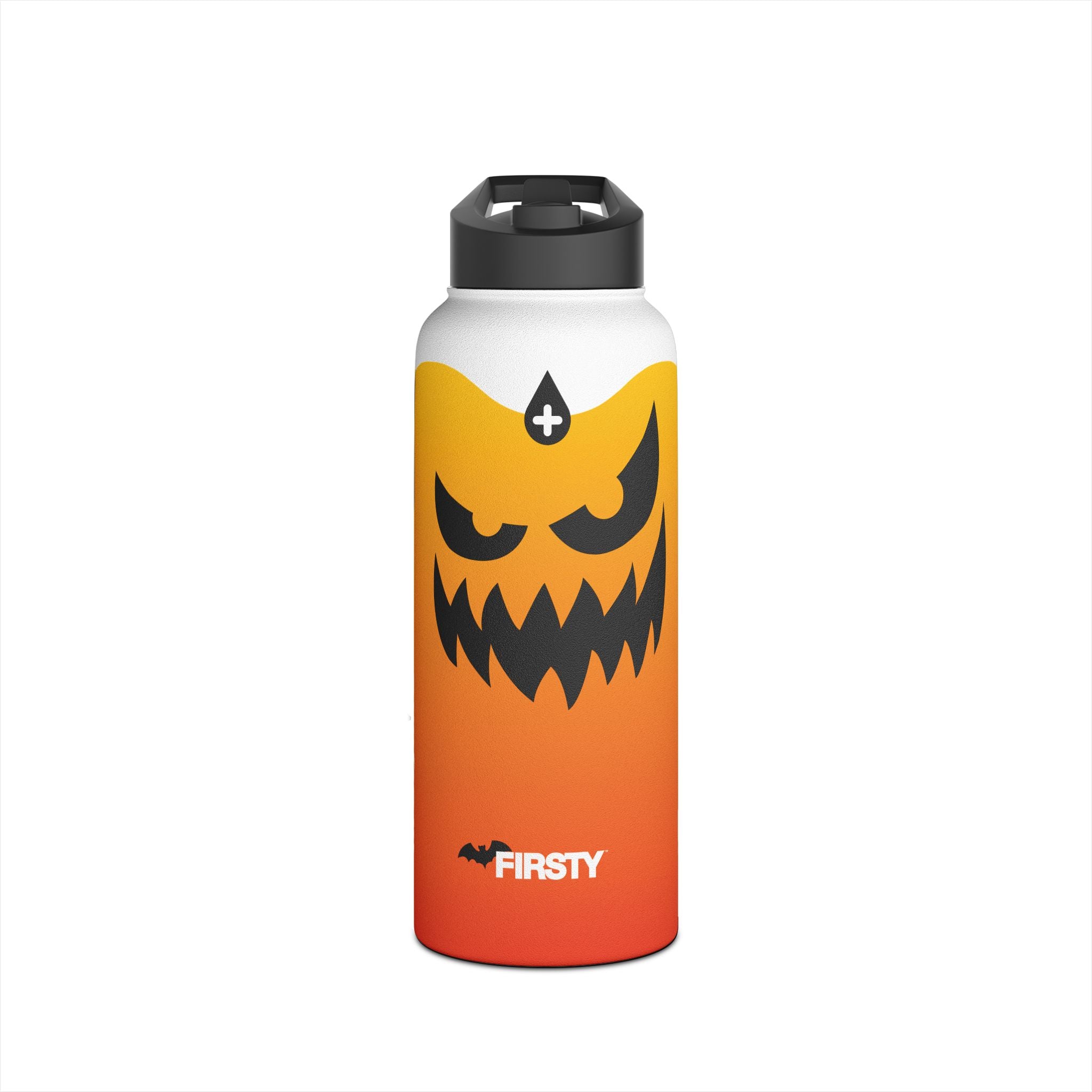 FIRSTY™ - 3 Sizes - Halloween - Stainless Steel Water Bottle with Carry Handle and Straw Lid - BPA-Free, Eco-Friendly