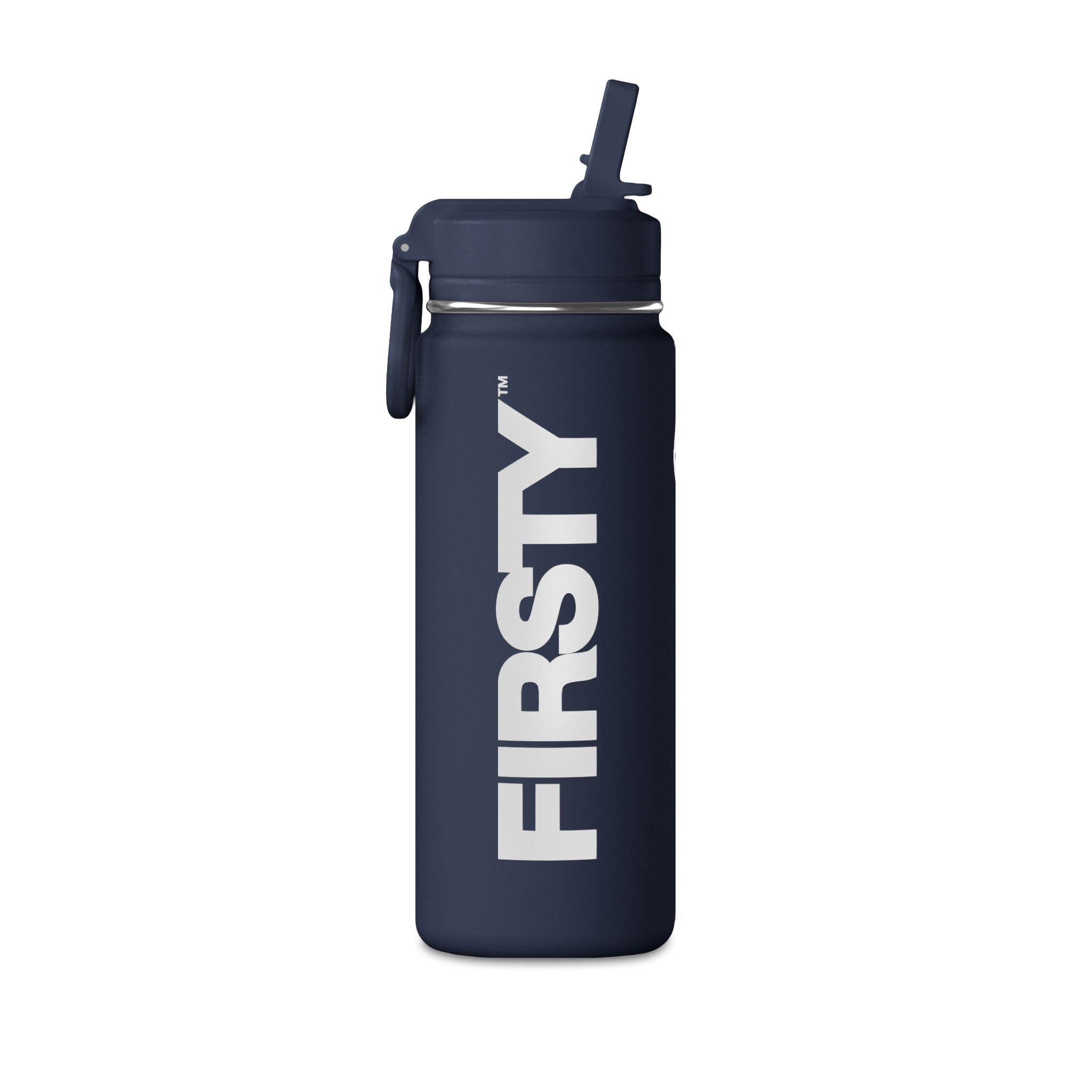 FIRSTY™ Navy 20oz Mini Water Bottle – Insulated Sport Bottle with Flip Straw