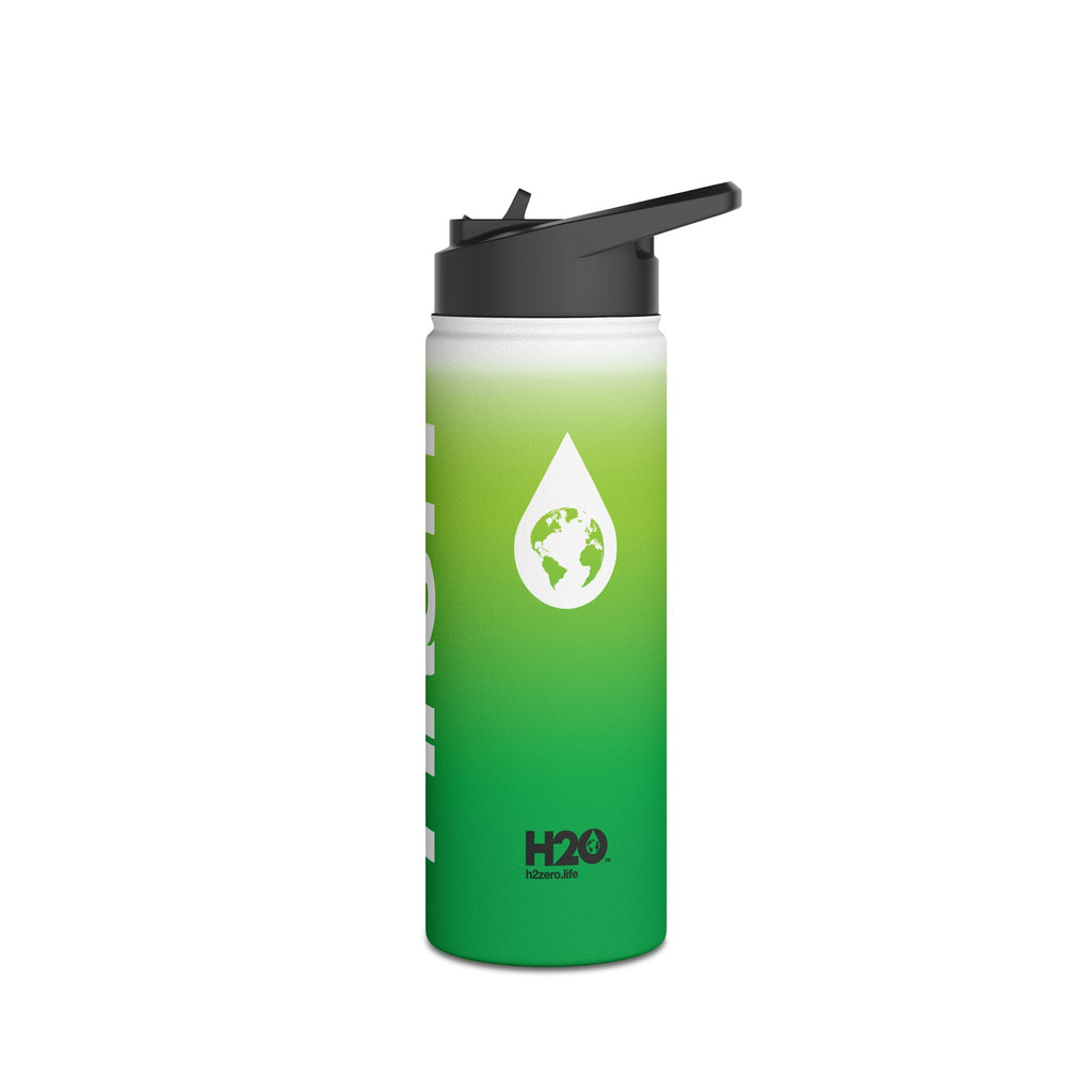 FIRSTY™ Green Blush™ Thirst First™ 3 Sizes - White - Stainless Steel Water Bottle with Carry Handle and Straw Lid - BPA-Free, Eco-Friendly