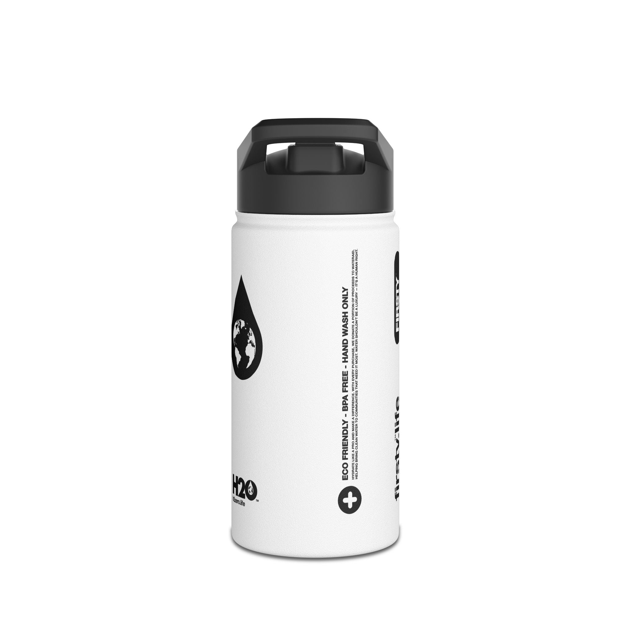 FIRSTY™ 3 Sizes - Three - Stainless Steel Water Bottle with Carry Handle and Straw Lid - BPA-Free, Eco-Friendly