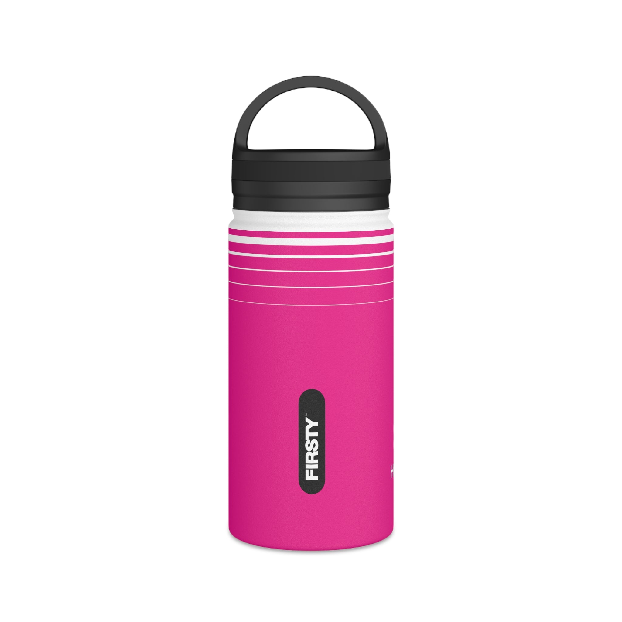 FIRSTY™ Hydrate™ 3 Sizes - Pink  - Stainless Steel Water Bottle with Carry Handle - BPA-Free, Eco-Friendly